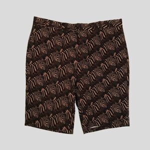 Gitman Bros Opening Ceremony Brown Cotton Canvas Animal Print Shorts Mens 34